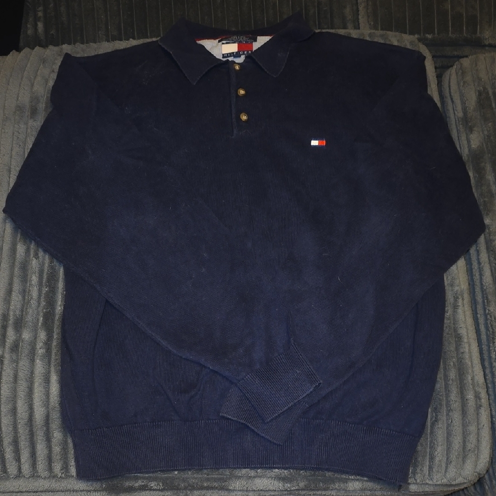 Tommy Hilfiger Navy Polo Shirt with Red Accent